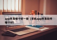 app开发哪个好一些（手机app开发软件哪个好）