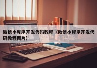 微信小程序开发代码教程（微信小程序开发代码教程图片）