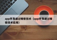 app开发通过哪些技术（app开发通过哪些技术应用）