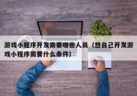 游戏小程序开发需要哪些人员（想自己开发游戏小程序需要什么条件）