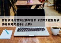 智能软件开发专业要学什么（软件工程智能软件开发方向是干什么的）