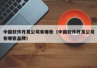 中国软件开发公司有哪些（中国软件开发公司有哪些品牌）