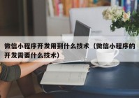 微信小程序开发用到什么技术（微信小程序的开发需要什么技术）