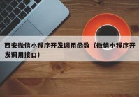 西安微信小程序开发调用函数（微信小程序开发调用接口）