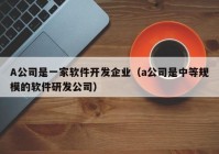 A公司是一家软件开发企业（a公司是中等规模的软件研发公司）