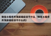 微信小程序开发前端应该干什么（微信小程序开发前端应该干什么的）