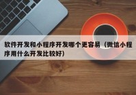 软件开发和小程序开发哪个更容易（微信小程序用什么开发比较好）